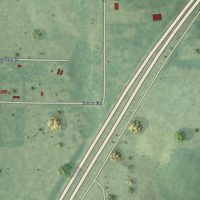Second close-up of the map of Bradford, Arkansas print showing more streets and buildings