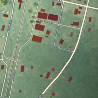 Second close-up of the map of Bradley, Arkansas print showing more streets and buildings