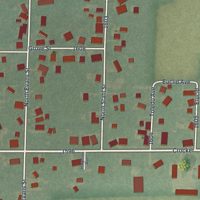 Second close-up of the map of Bradner, Ohio print showing more streets and buildings