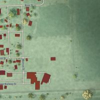 Second close-up of the map of Bradshaw, Nebraska print showing more streets and buildings