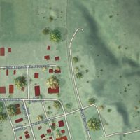 Second close-up of the map of Brainard, Nebraska print showing more streets and buildings