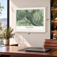 Braintrim, Pennsylvania map, 18 x 24 inch print in a white frame in a home office