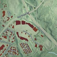 Second close-up of the map of Brandermill, Virginia print showing more streets and buildings