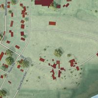 Second close-up of the map of Brandon, Minnesota print showing more streets and buildings