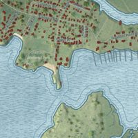 Second close-up of the map of Branford Center, Connecticut print showing more streets and buildings