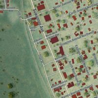 Second close-up of the map of Branford, Florida print showing more streets and buildings