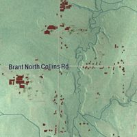 Second close-up of the map of Brant, New York print showing more streets and buildings