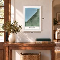 Bratenahl, Ohio map, 12 x 18 inch print in a white frame in an entryway