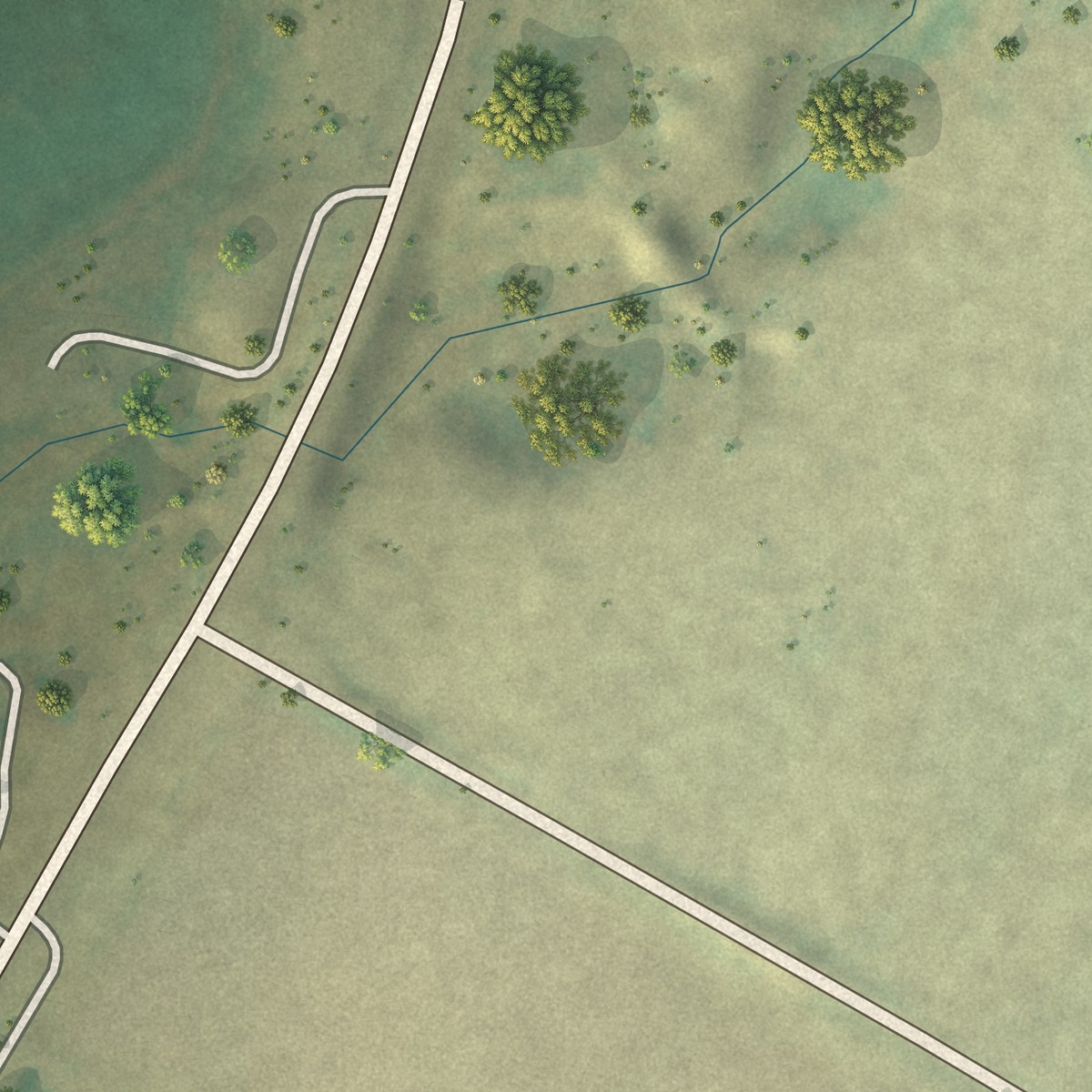 Second close-up of the map of Brazos, New Mexico print showing more streets and buildings