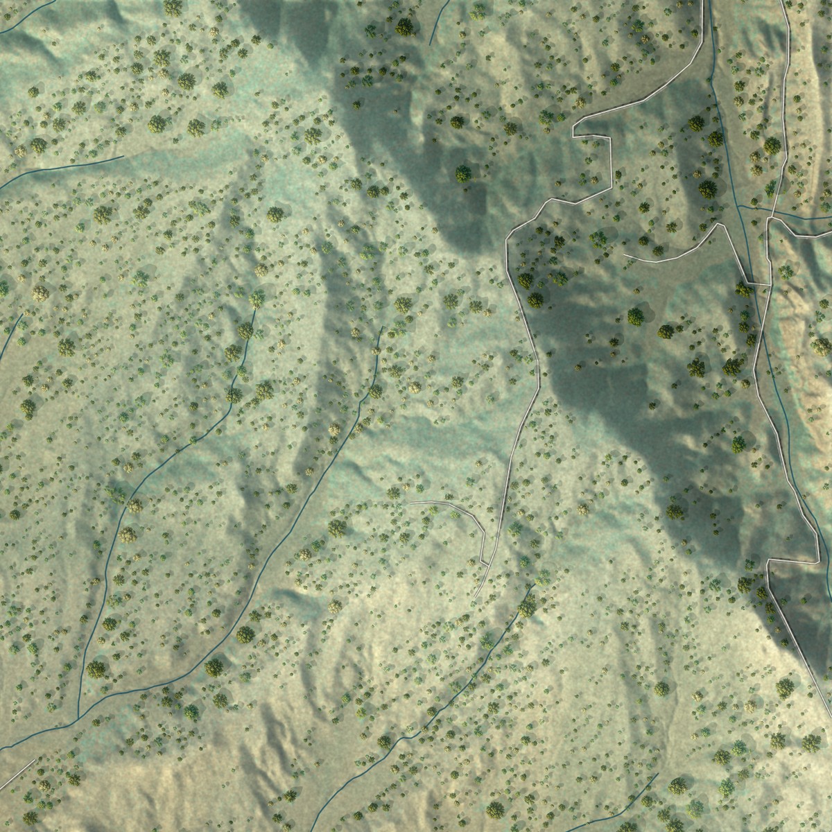Second close-up of the map of Bread Springs, New Mexico print showing more streets and buildings