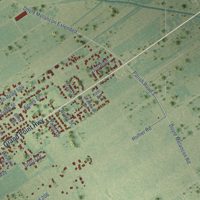 Second close-up of the map of Breaux Bridge, Louisiana print showing more streets and buildings