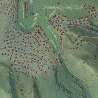 Second close-up of the map of Breckenridge, Colorado print showing more streets and buildings
