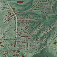 Second close-up of the map of Brecksville, Ohio print showing more streets and buildings