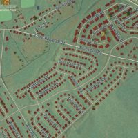 Second close-up of the map of Breinigsville, Pennsylvania print showing more streets and buildings
