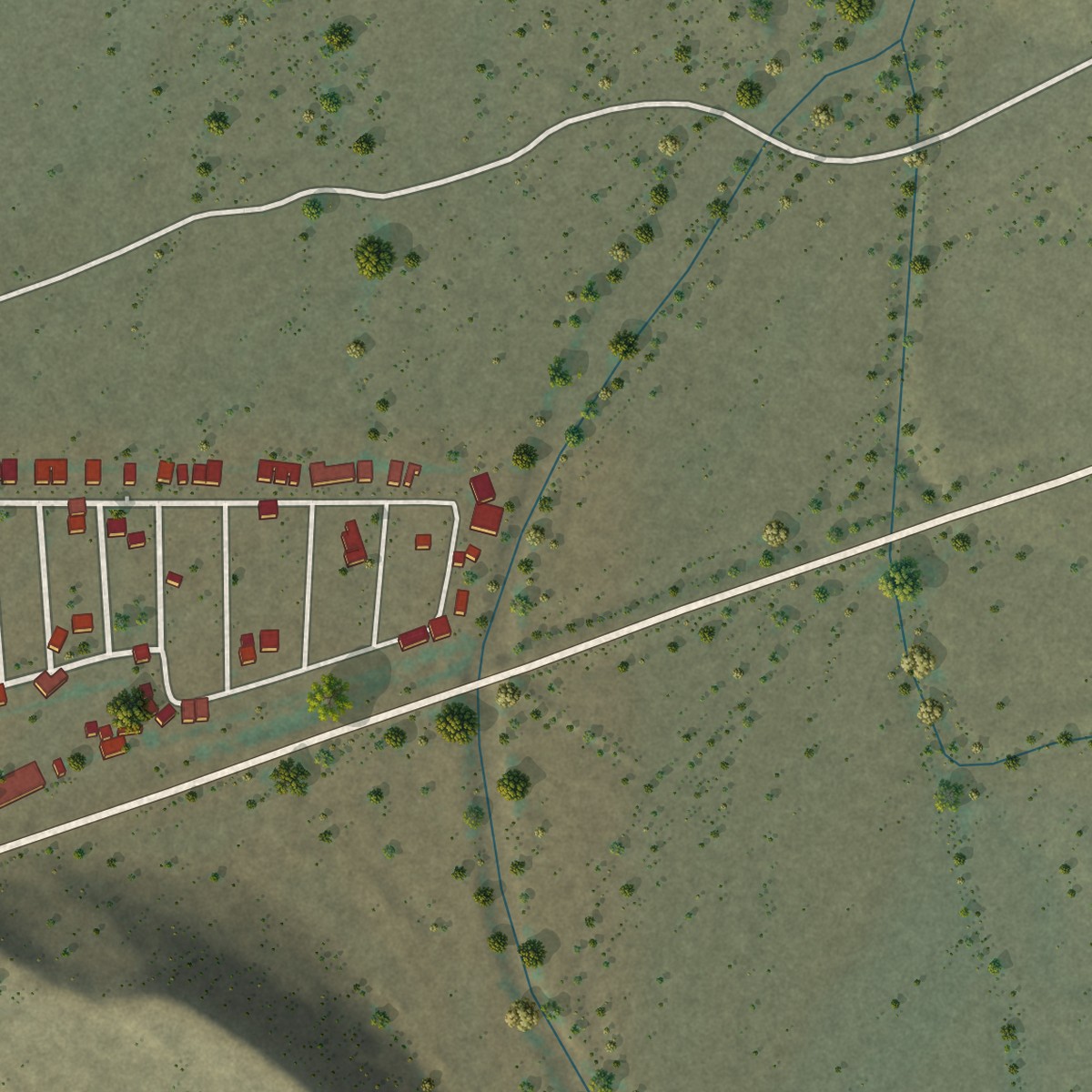 Second close-up of the map of Brenda, Arizona print showing more streets and buildings