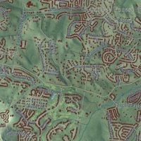 Second close-up of the map of Brentwood, Tennessee print showing more streets and buildings