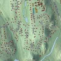 Second close-up of the map of Briarcliff Manor, New York print showing more streets and buildings