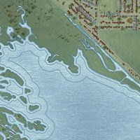 Second close-up of the map of Brice Prairie, Wisconsin print showing more streets and buildings