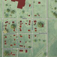 Second close-up of the map of Bricelyn, Minnesota print showing more streets and buildings