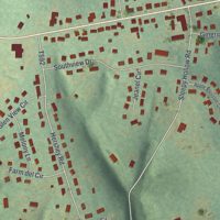 Second close-up of the map of Brickerville, Pennsylvania print showing more streets and buildings