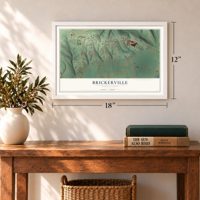 Brickerville, Pennsylvania map, 12 x 18 inch print in a white frame in an entryway