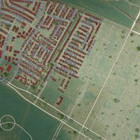 Second close-up of the map of Bridge City, Louisiana print showing more streets and buildings