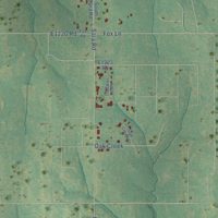 Second close-up of the map of Bridge Creek, Oklahoma print showing more streets and buildings