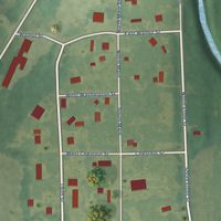 Second close-up of the map of Bridgeport, Kansas print showing more streets and buildings
