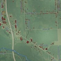 Second close-up of the map of Bridgeport, Michigan print showing more streets and buildings