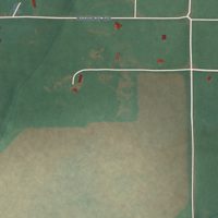 Second close-up of the map of Bridgeport, Oklahoma print showing more streets and buildings