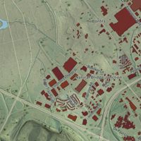Second close-up of the map of Bridgeton, Missouri print showing more streets and buildings