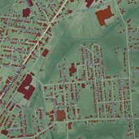 Second close-up of the map of Bridgeton, New Jersey print showing more streets and buildings