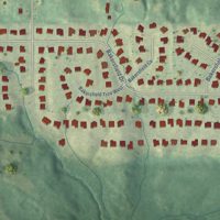 Second close-up of the map of Bridgetown, Mississippi print showing more streets and buildings