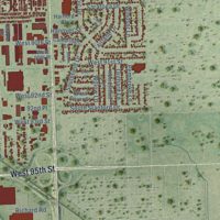 Second close-up of the map of Bridgeview, Illinois print showing more streets and buildings