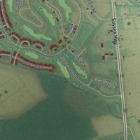 Second close-up of the map of Bridgeville, Delaware print showing more streets and buildings