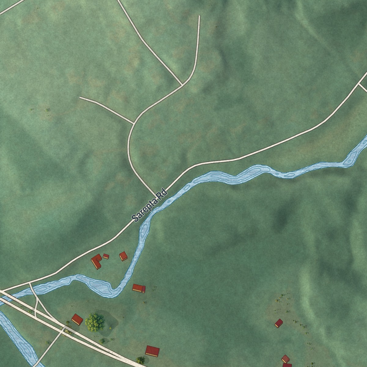 Second close-up of the map of Bridgeville, New Jersey print showing more streets and buildings