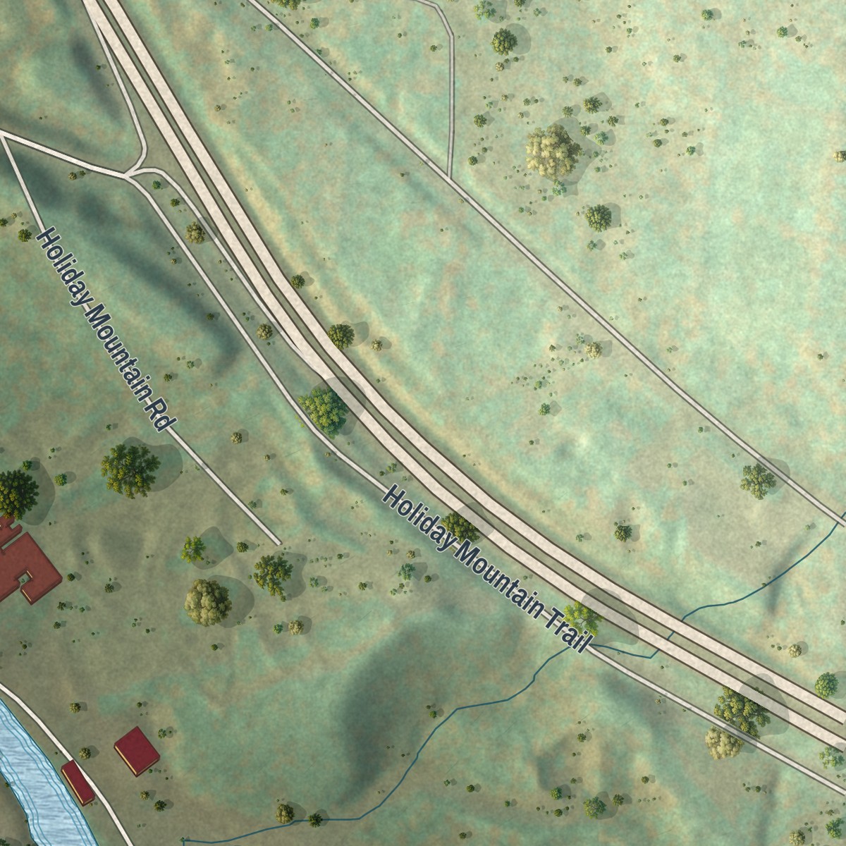 Second close-up of the map of Bridgeville, New York print showing more streets and buildings