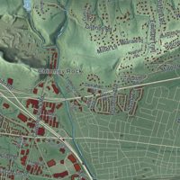 Second close-up of the map of Bridgewater, New Jersey print showing more streets and buildings
