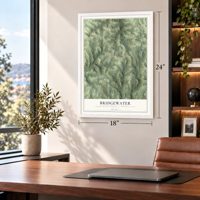Bridgewater, Susquehanna County, Pennsylvania map, 18 x 24 inch print in a white frame in a home office