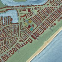 Second close-up of the map of Brigantine, New Jersey print showing more streets and buildings
