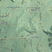 Second close-up of the map of Briggs, Oklahoma print showing more streets and buildings