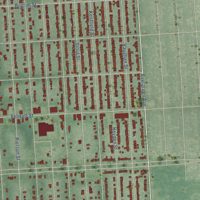 Second close-up of the map of Brightmoor, Michigan print showing more streets and buildings