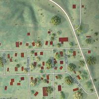Second close-up of the map of Brighton, Iowa print showing more streets and buildings