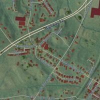 Second close-up of the map of Brighton, Tennessee print showing more streets and buildings
