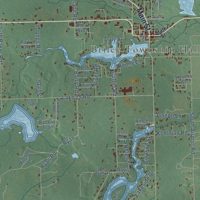 Second close-up of the map of Briley, Michigan print showing more streets and buildings