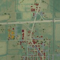 Second close-up of the map of Brinkley, Arkansas print showing more streets and buildings
