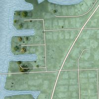 Second close-up of the map of Briny Breezes, Florida print showing more streets and buildings