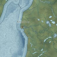 Second close-up of the map of Bristol Bay, Alaska print showing more streets and buildings