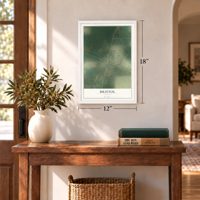 Bristol, Georgia map, 12 x 18 inch print in a white frame in an entryway