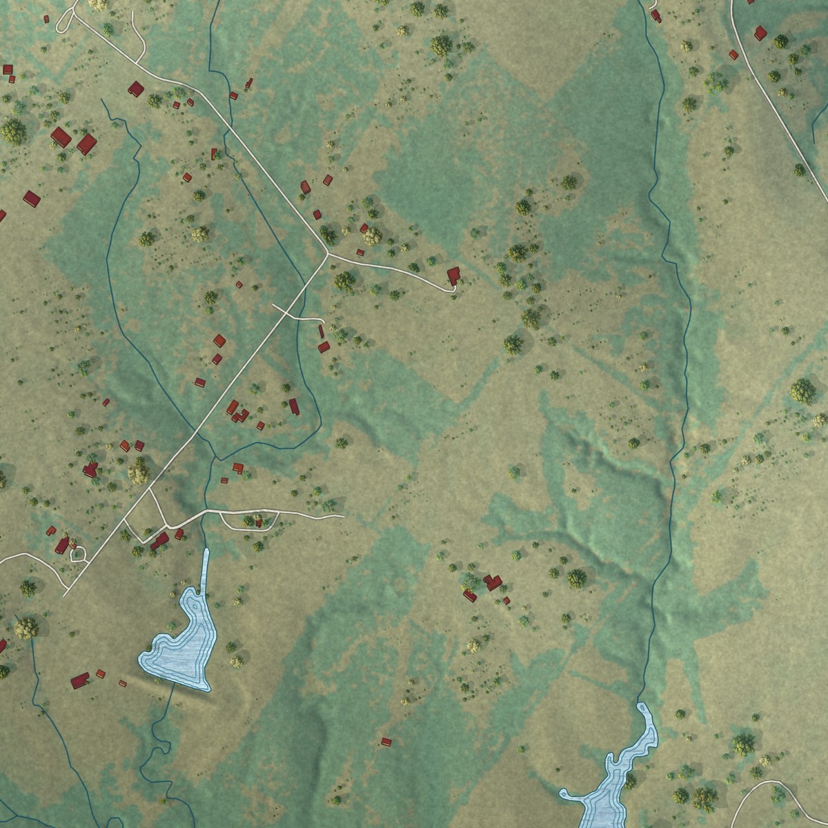 Second close-up of the map of Bristol, Texas print showing more streets and buildings